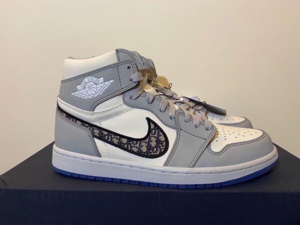Nike Dior x Air Jordan 1 High OG Wolf Grey/Sail/Photon Dust/White For Women, Women's Shoes