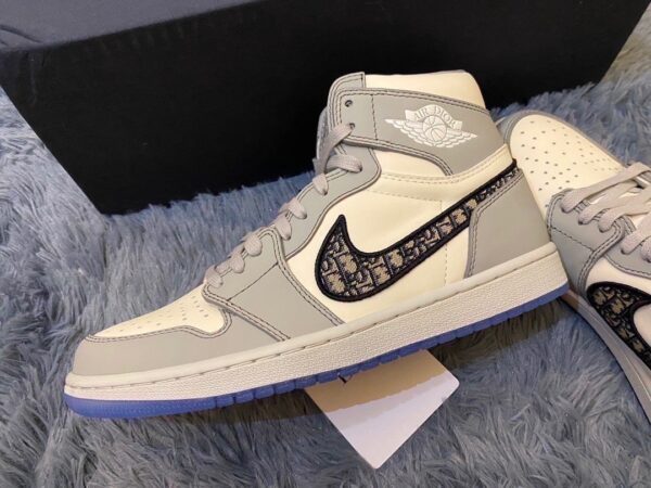 Nike Dior x Air Jordan 1 High OG Wolf Grey/Sail/Photon Dust/White For Women, Women's Shoes