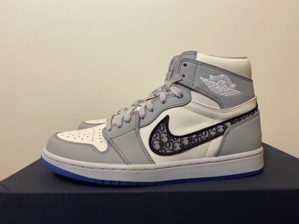 Nike Dior x Air Jordan 1 High OG Wolf Grey/Sail/Photon Dust/White For Women, Women's Shoes