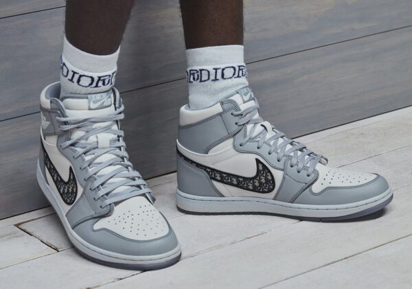 Nike Dior x Air Jordan 1 High OG Wolf Grey/Sail/Photon Dust/White For Women, Women's Shoes
