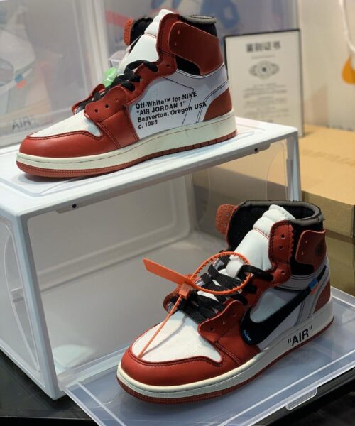 Nike Off-White Air Jordan 1 Retro High OG Chicago in White/Black-Varsity Red For Women, Women’s Shoes