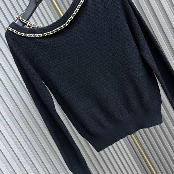 Off Shoulder Knit Top Black For Women