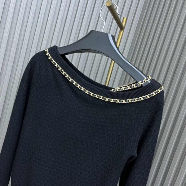 Off Shoulder Knit Top Black For Women