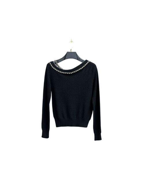 Off Shoulder Knit Top Black For Women