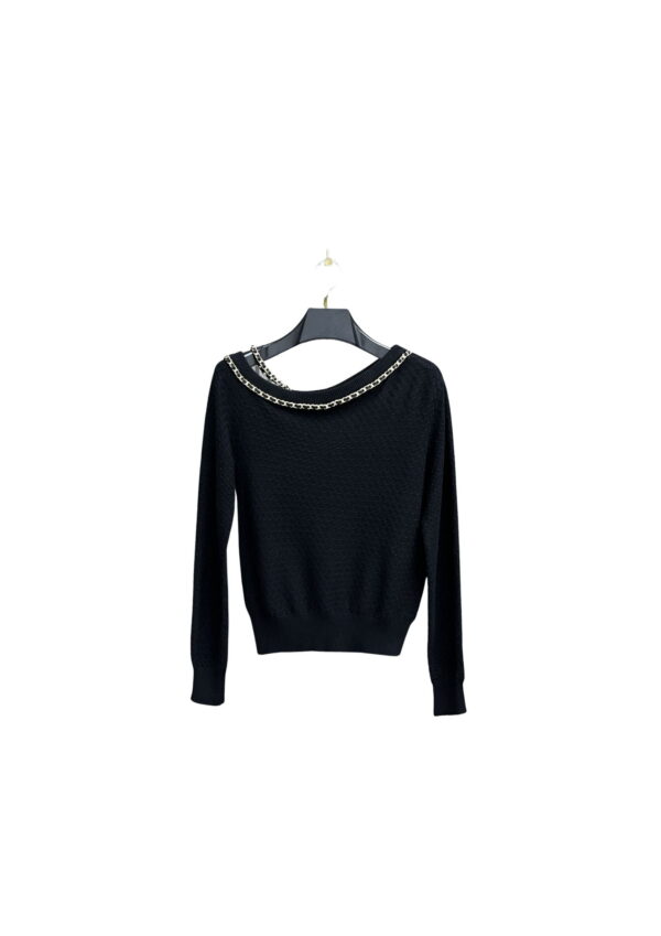 Off Shoulder Knit Top Black For Women