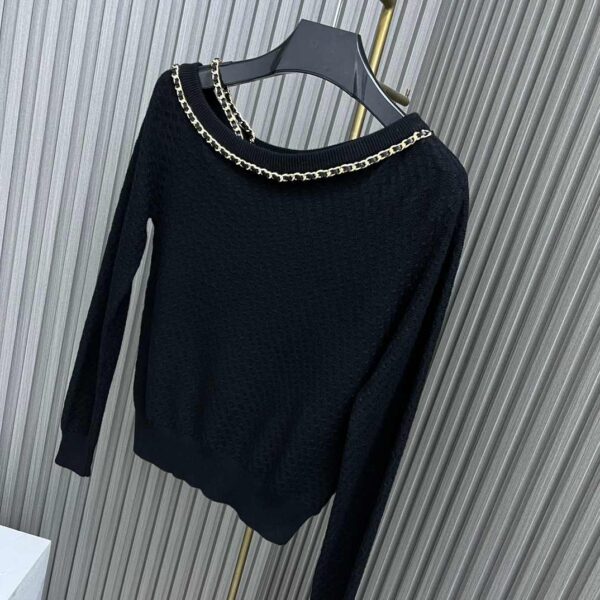 Off Shoulder Knit Top Black For Women