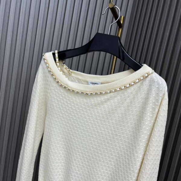 Off Shoulder Knit Top White For Women
