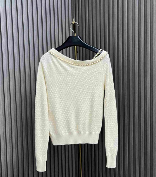 Off Shoulder Knit Top White For Women