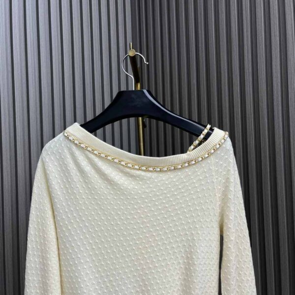 Off Shoulder Knit Top White For Women