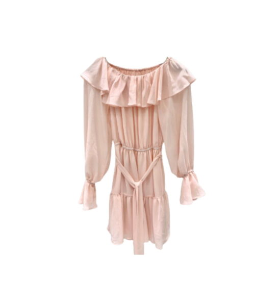 Off-The Shoulder Neckline Dress Pink For Women