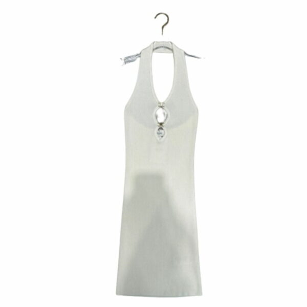 Open-Back Mini Dress White For Women