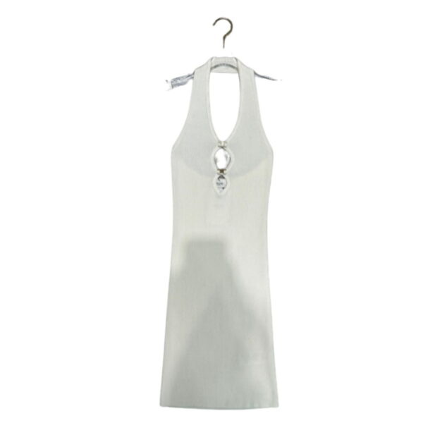 Open-Back Mini Dress White For Women