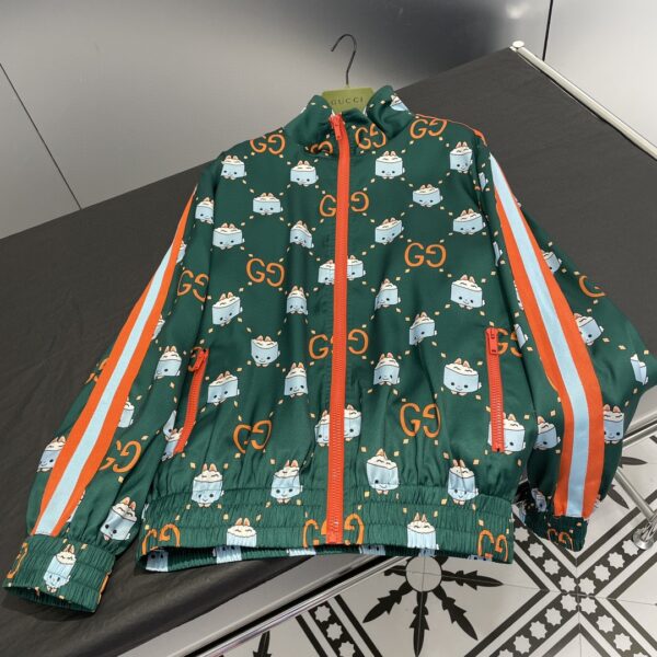 Orange Border Jacket And Pants Green For Women