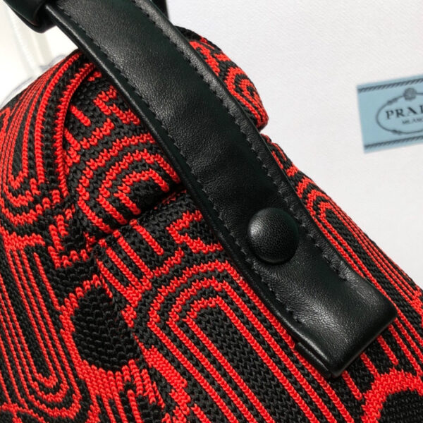 Padded Jacquard Prada Signaux Bag In Red For Women 13in/ 33cm