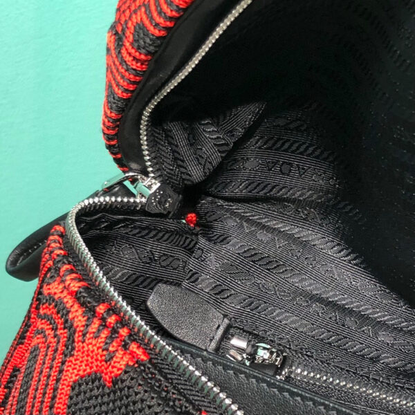 Padded Jacquard Prada Signaux Bag In Red For Women 13in/ 33cm