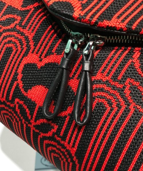 Padded Jacquard Prada Signaux Bag In Red For Women 13in/ 33cm