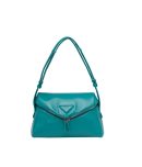 Padded Nappa Prada Signaux Bag In Green For Women 13in/ 33cm