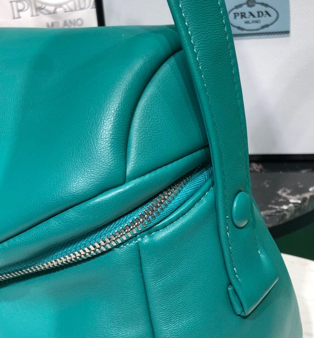 Padded Nappa Prada Signaux Bag In Green For Women 13in/ 33cm