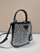 Panier Satin Bag With Crystals In Black For Women 5.9 in/ 15 cm 1BA373_2AWL_F063R_V_OOY