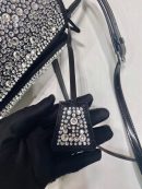 Panier Satin Bag With Crystals In Black For Women 5.9 in/ 15 cm 1BA373_2AWL_F063R_V_OOY