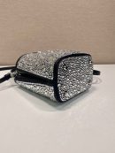 Panier Satin Bag With Crystals In Black For Women 5.9 in/ 15 cm 1BA373_2AWL_F063R_V_OOY