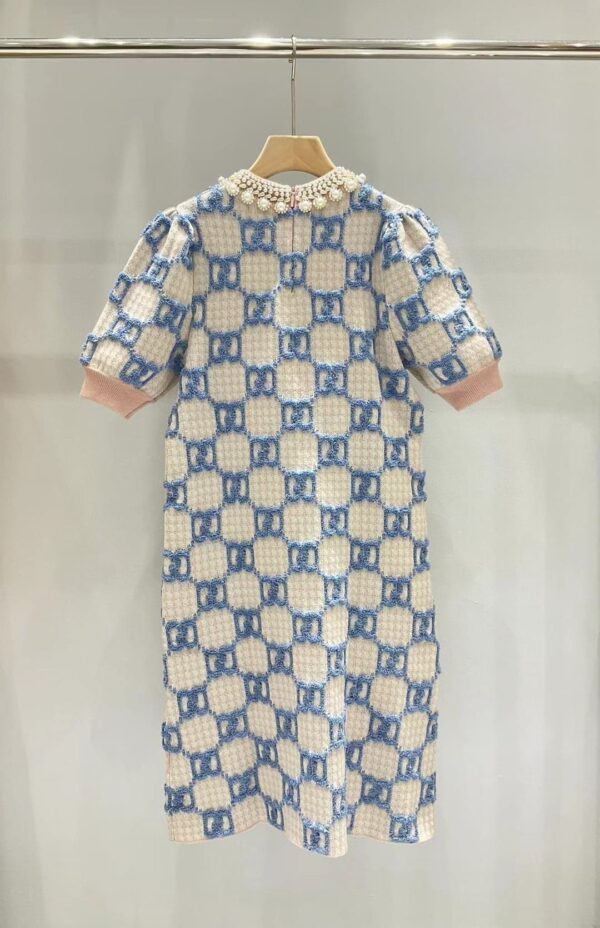 Pearl Collar Dress Blue For Women