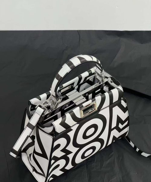 1:1 Replica Peekaboo Iseeu Mini Bag Black And White For Women 9in/ 23cm