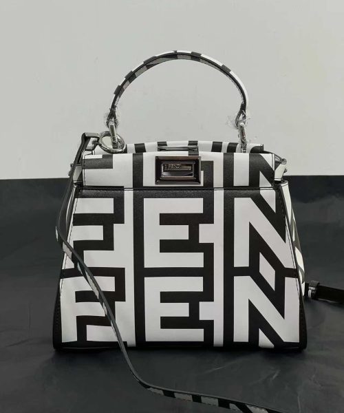 1:1 Replica Peekaboo Iseeu Mini Bag Black And White For Women 9in/ 23cm