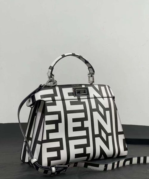 1:1 Replica Peekaboo Iseeu Small Bag Black And White For Women 10.5in/ 27cm