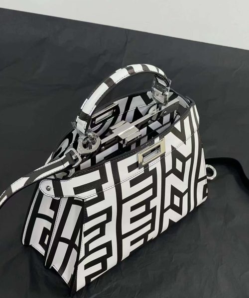 1:1 Replica Peekaboo Iseeu Small Bag Black And White For Women 10.5in/ 27cm