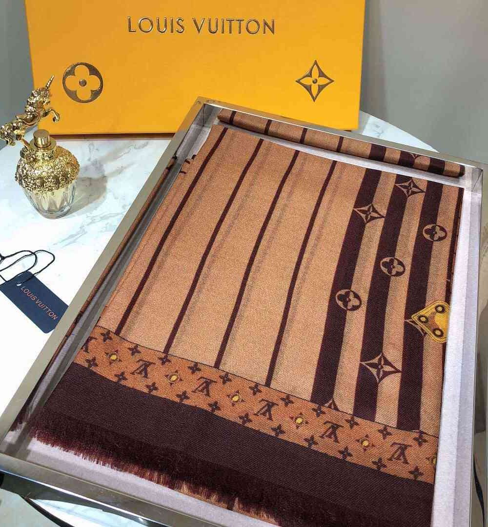 Plaid Denim Shawl Brown For Women