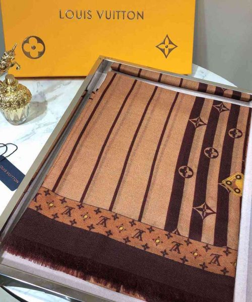Plaid Denim Shawl Brown For Women