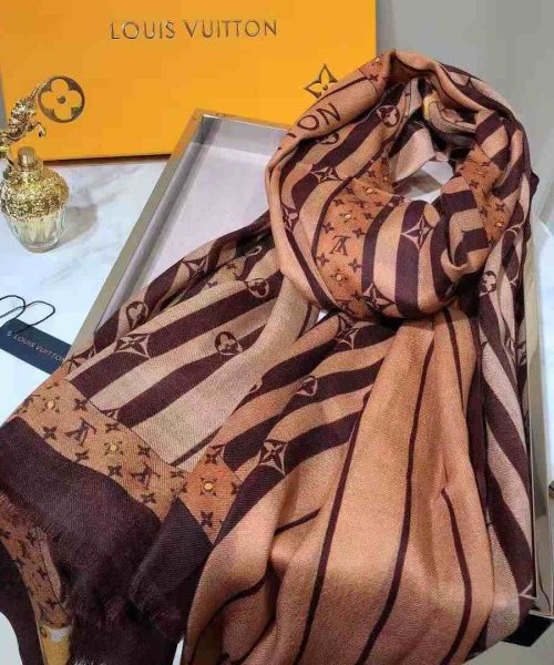 Plaid Denim Shawl Brown For Women