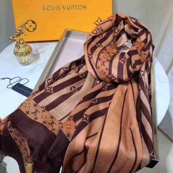 Plaid Denim Shawl Brown For Women