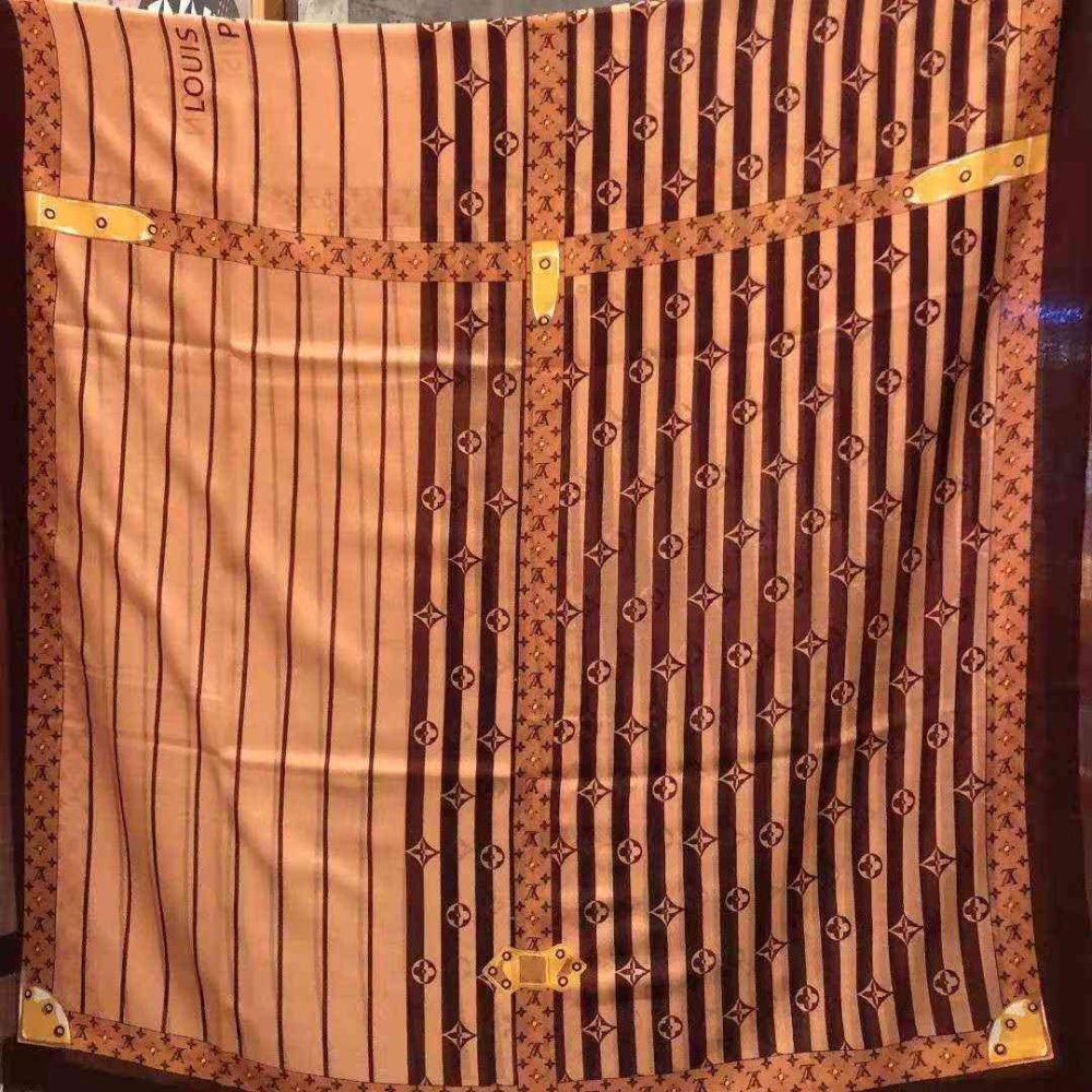 Plaid Denim Shawl Brown For Women - Image 4