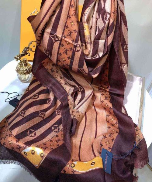 Plaid Denim Shawl Brown For Women