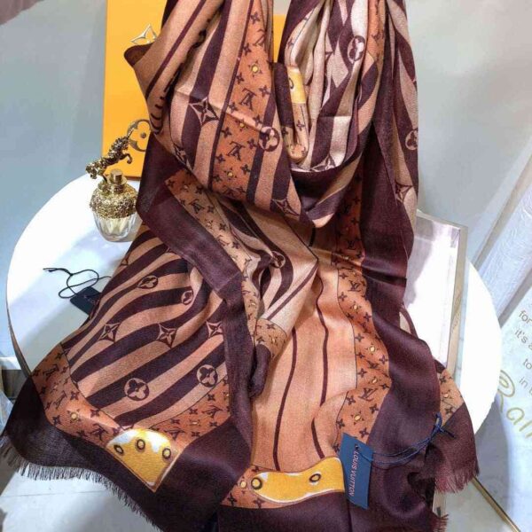 Plaid Denim Shawl Brown For Women