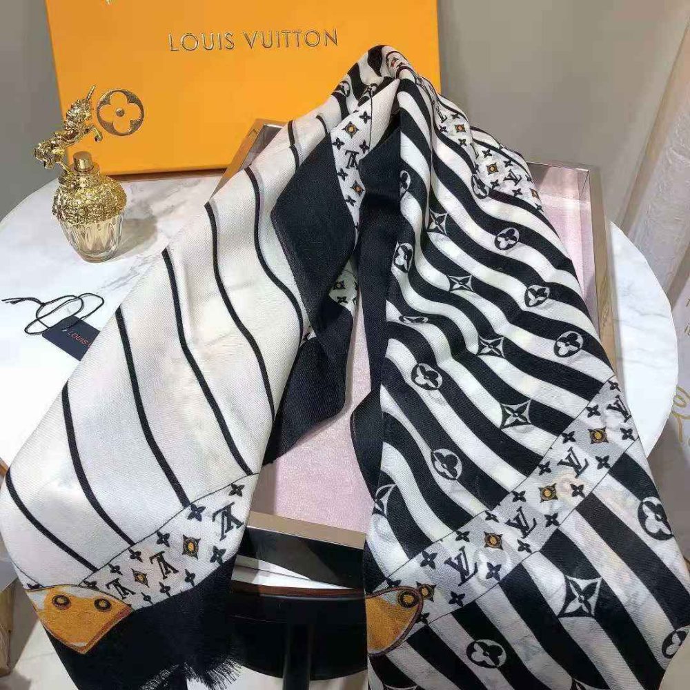 Plaid Denim Shawl White And Black For Women - Image 5