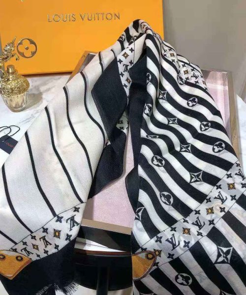 Plaid Denim Shawl White And Black For Women