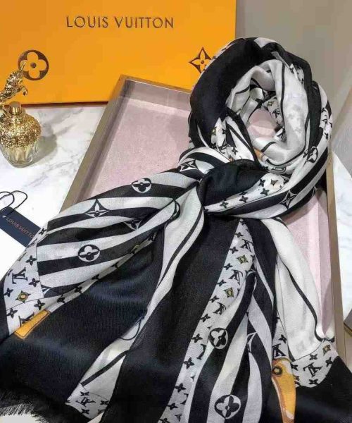 Plaid Denim Shawl White And Black For Women