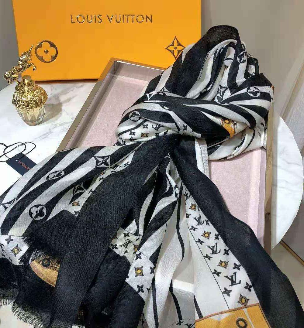 Plaid Denim Shawl White And Black For Women