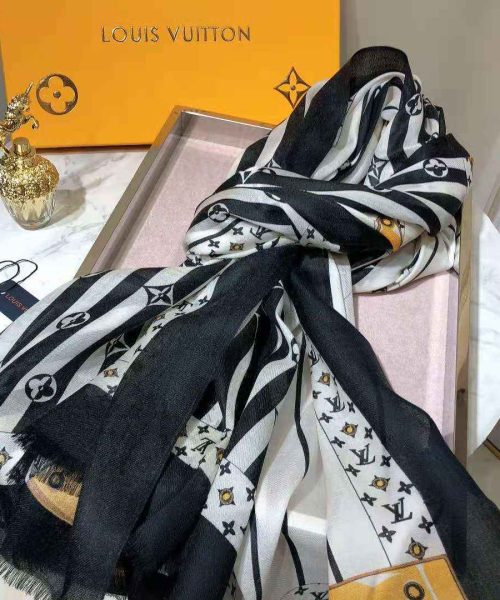 Plaid Denim Shawl White And Black For Women