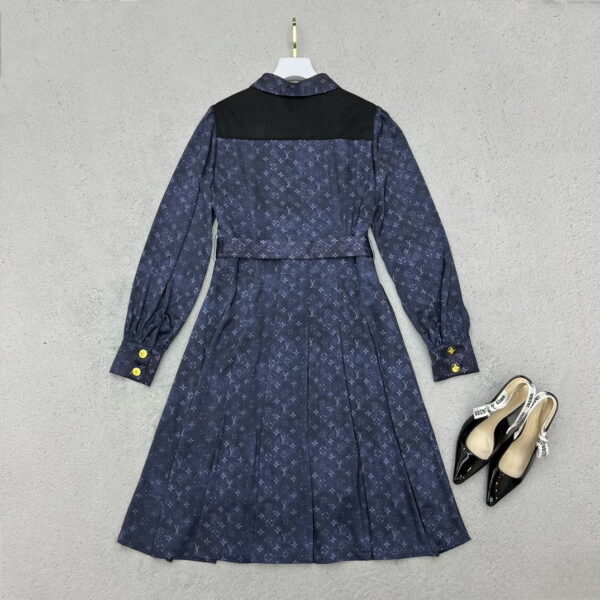 Pleated Shirt Dress Blue For Women