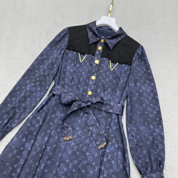 Pleated Shirt Dress Blue For Women
