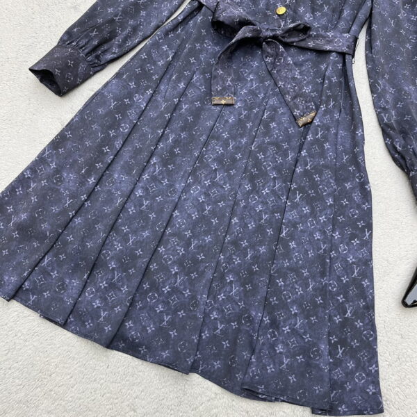 Pleated Shirt Dress Blue For Women