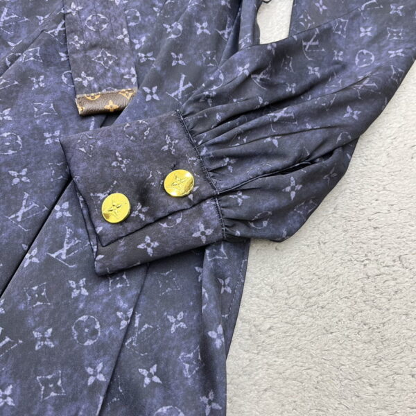Pleated Shirt Dress Blue For Women