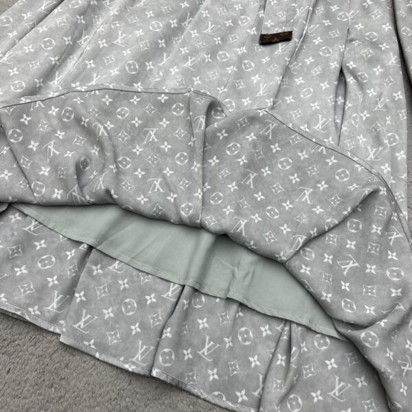 Pleated Shirt Dress Grey For Women