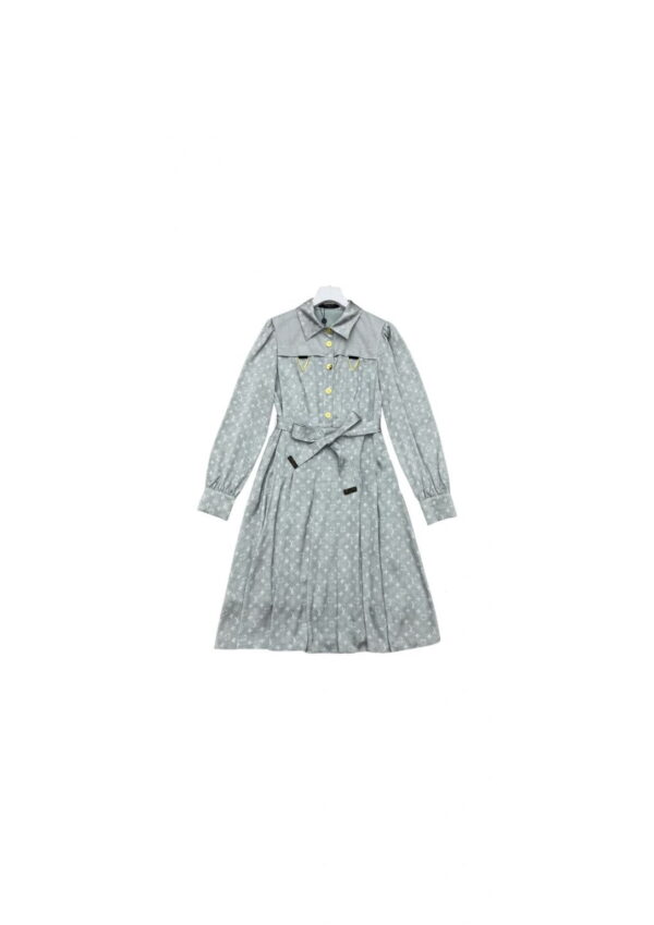 Pleated Shirt Dress Grey For Women