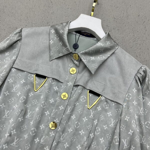 Pleated Shirt Dress Grey For Women