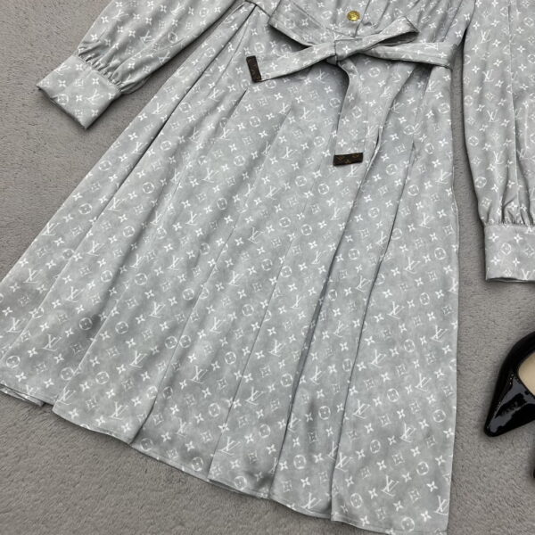 Pleated Shirt Dress Grey For Women